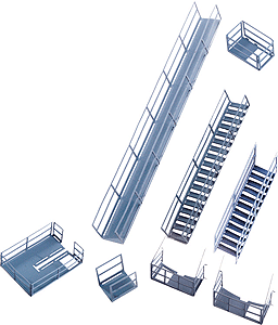 Walthers 933-2939 HO, Platforms and Stairways, Brass Kit
