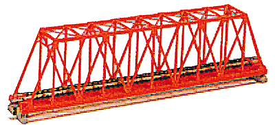 Kato 20-430 N, Unitrack, Single Truss Bridge, 9 3/4", 248mm, Red, 1pc