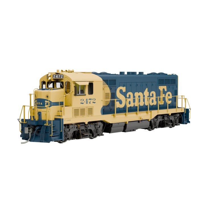 Rapido 70120 HO, CF7, DCC READY, Cleburne Shops, Round Cab, Santa Fe, Yellow Warbonnet, 1974+, ATSF 2500