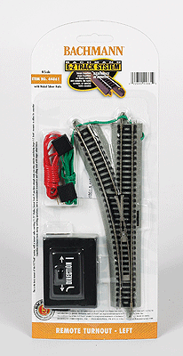 Bachmann 44861 N Left Hand Remote Switch, EZ Track, Nickel Silver