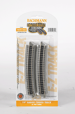 Bachmann 44804 N, Nickel Silver, E-Z Track. 19" Radius, 6 Pieces