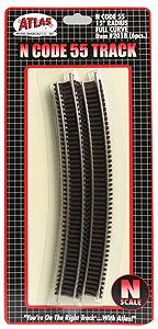Atlas 2018 N Code 55 15" Rad Curve (6), 16 sections make 30" circle