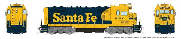 Rapido 70603 HO, CF7, ESU LokSound, Cleburne Shops, Square Cab, ATSF 2465