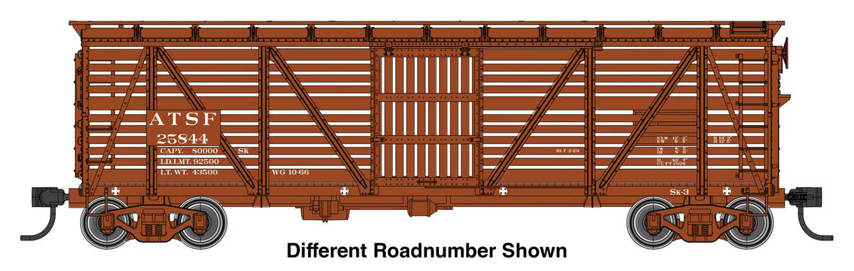 Walthers Mainline 910-41504 HO, 40' Wood Stock Car, ATSF 27164