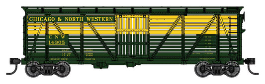 Walthers Mainline 910-41508 HO, 40' Wood Stock Car, CNW 14305