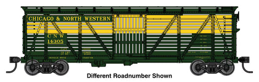 Walthers Mainline 910-41509 HO, 40' Wood Stock Car, CNW 14343