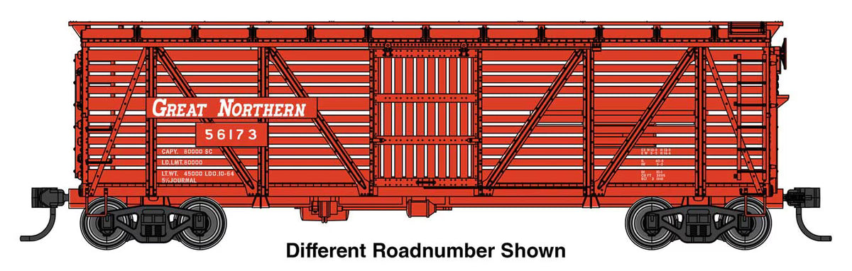Walthers Mainline 910-41516 HO, 40' Wood Stock Car, GN 56532
