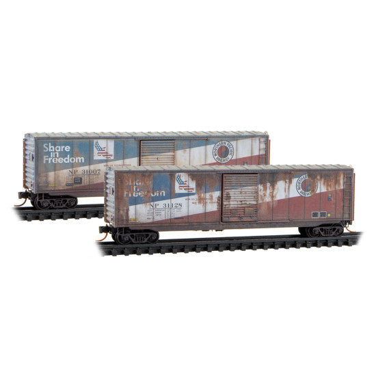 Micro-Trains 983 105 109 N, Weathered, 50' Box Car, 2 pack, NP