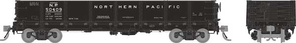 Rapido 163003 HO, Pressed Steel Co, Drop-Bottom Gondola, 6-Pack, Northern Pacific, 1940+