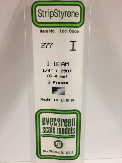 Evergreen 277 I-Beam, .250", 6.3mm, 3 Pieces