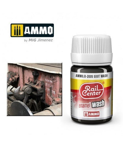 Rail Center Paint R-2005, Soot Wash, 35ml bottle, Enamel Paint
