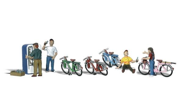 Woodland Scenics 1904 HO, Bicycle Buddies, (10 Pieces)