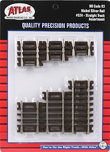 Atlas 524 HO, Code 83, Straight Assortment, 2 of Each Piece, 3/4", 1", 1-1/4", 1-1/2", 2", 2-1/2"