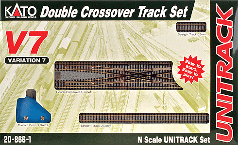 Kato 20-866-1 Unitrack N V7 Double Crossover Track Set