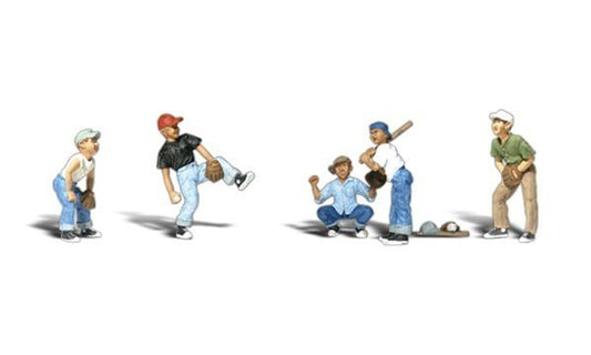 Woodland Scenics 1869 HO, Baseball Players Set 1, 5 Pieces