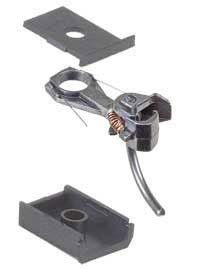 Acoplador de bigotes de metal Kadee 144 HO, 1/4" (corto), vástago inferior