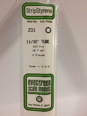 Evergreen 231 Tube, .343" (8.7 mm) (2 Pieces)