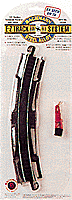 Bachmann 44402 HO, 18" Curve Terminal Rerailer, Black Roadbed, Steel Alloy Rail