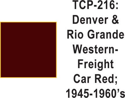 Tru Color TCP-216 Denver and Rio Grande Western 1945-60 Freight Car Red 1 Fluid Ounce