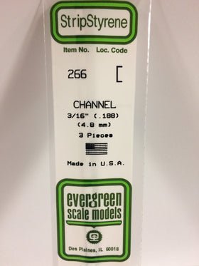Evergreen 266 Channel, .188" (4.8 mm) (3 Pieces)