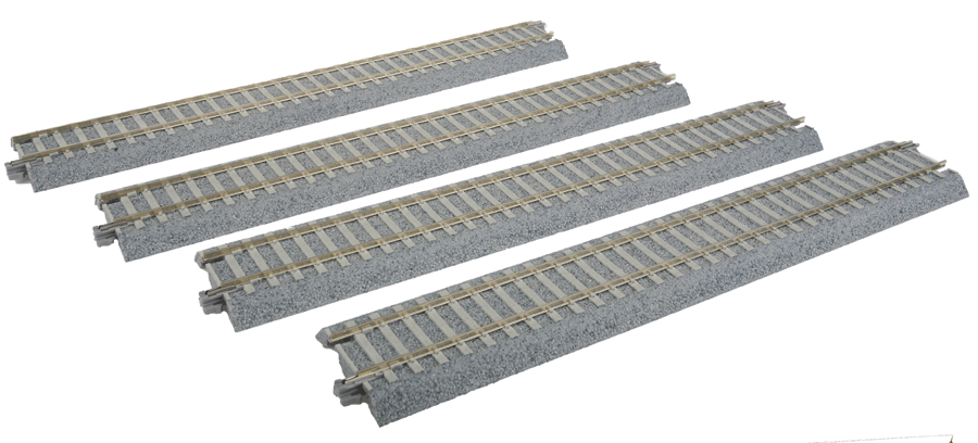 Kato 2-152 HO Unitrack 9-3/4" (246 mm) Recto, Lazos de concreto (4)