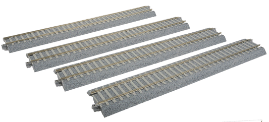 Kato 2-152 HO Unitrack 9-3/4" (246mm) Straight, Concrete Ties (4)