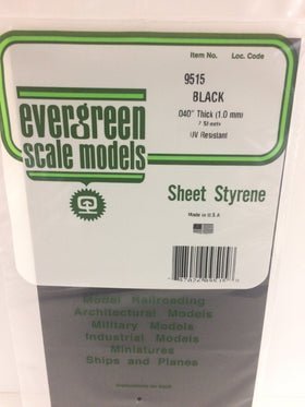 Evergreen 9515, Black, UV Resistant, .040 (1.0mm) Thick (2 Pieces)