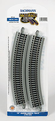 Bachmann 44501 HO Nickel Silver E-Z Track 18" Radius Curve, 30 Degree
