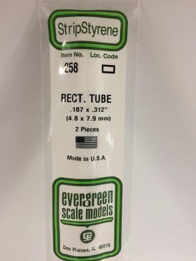 Evergreen 258 Tubes, .188" x .312" (4.8 x 7.9 mm) (3 Pieces)