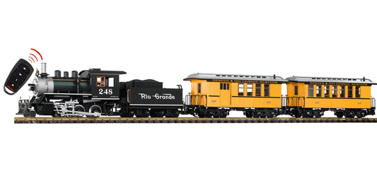 PIKO 38112 G, DRGW Starter Set, 2-6-0 Steam Locomotive, 2 Passenger Cars