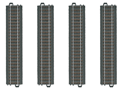 Marklin 20188 HO 7 13/32" (188.3mm) Straight Track (4 Pieces)