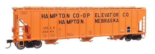 Walthers Proto 920-106195 HO, 55' Evans 4780 Covered Hopper, Hampton CO-OP Elevator Co., USLX 26263, Hampton, Nebraska