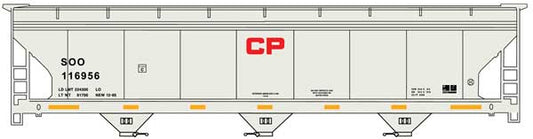 Accurail 2116 HO, ACF 3-Bay Covered Hopper, SOO 116956 - House of Trains