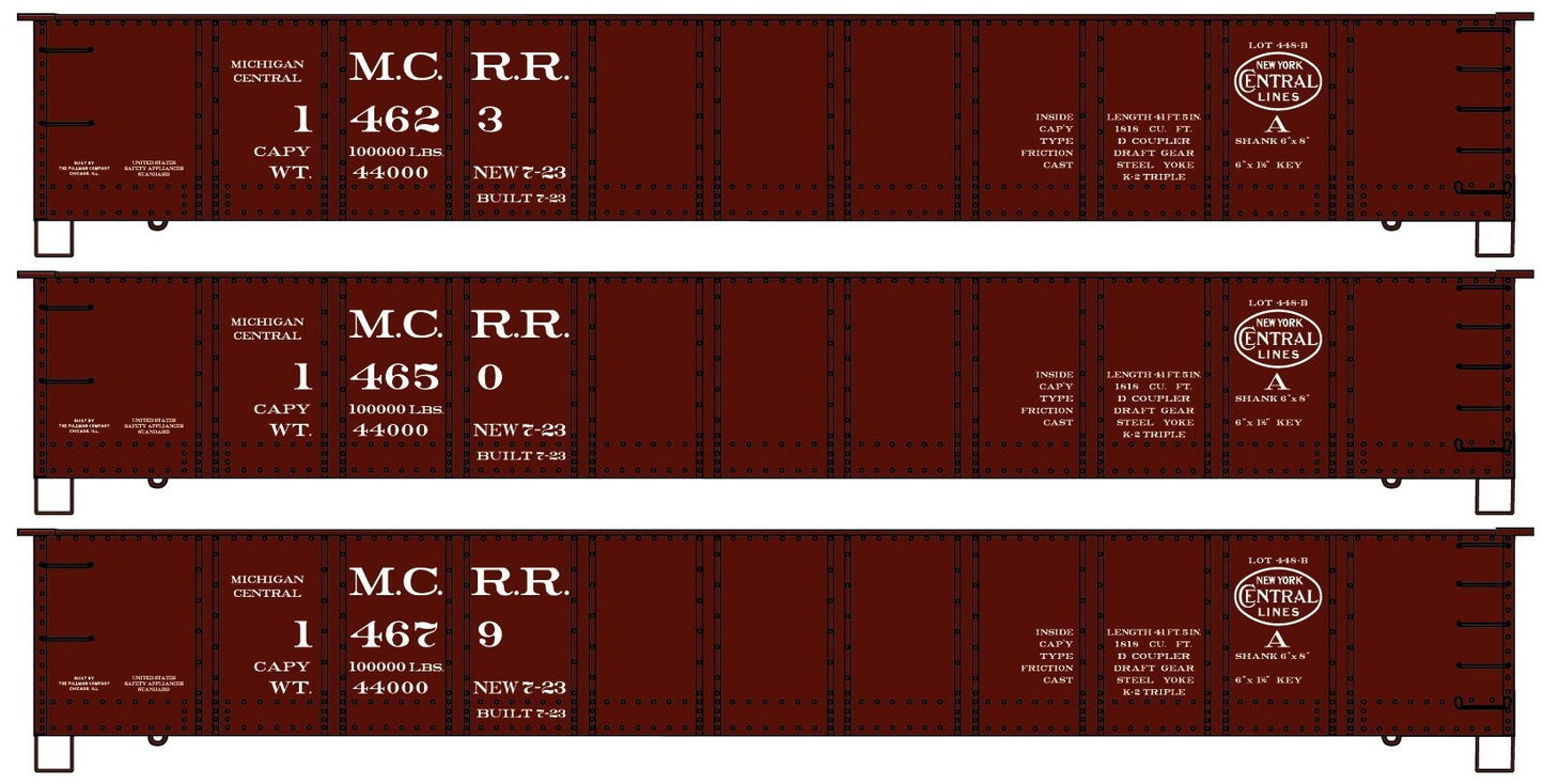 Accurail 37714 HO 41' Steel Gondola 3 Pack, Michigan Central, MCRR, 14623, 14650, 14679 - House of Trains