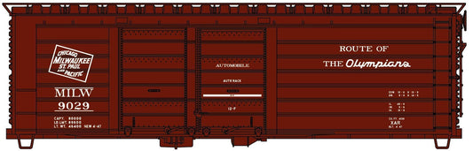 Accurail 3982 HO, 40' Double Door Rib Side Box Car, Route of the Olympians, MILW, 9029 - House of Trains