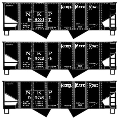 Accurail 8118 HO, USRA 55-Ton Twin Hoppers, 3-Car Set, Nickel Plate, NKP - House of Trains