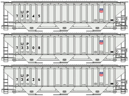 Accurail 8138 HO, PS Covered Hopper, 3 Pack, UP - House of Trains