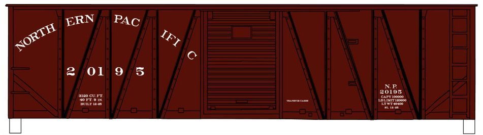 Accurail 81441 HO, 40' Single Sheath Wood Box Car, Northern Pacific, NP, 20195 - House of Trains