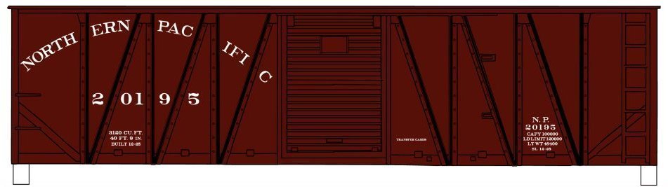 Accurail 81441 HO, 40' Single Sheath Wood Box Car, Northern Pacific, NP, 20195 - House of Trains