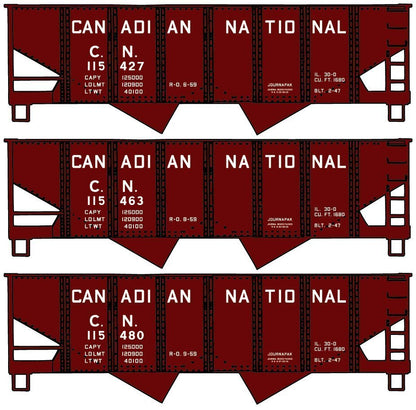 Accurail 8145 HO, USRA 55 - Ton Twin Hoppers, 3 - Car Set, Canadian National, CN - House of Trains