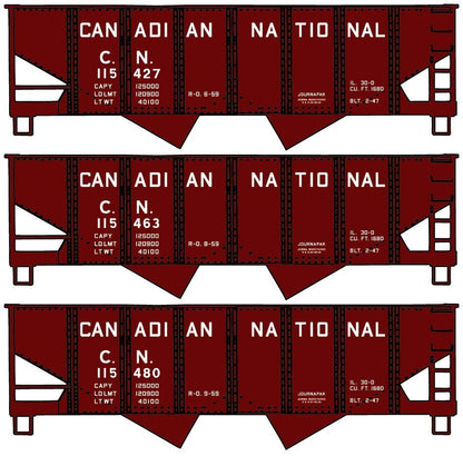 Accurail 8145 HO, USRA 55 - Ton Twin Hoppers, 3 - Car Set, Canadian National, CN - House of Trains