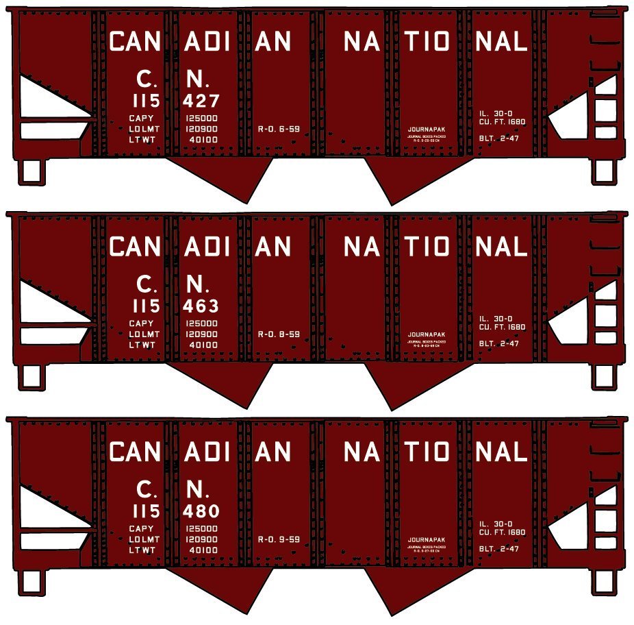 Accurail 81451 HO, USRA 55 - Ton Twin Hopper, Canadian National, CN, 115427 - House of Trains
