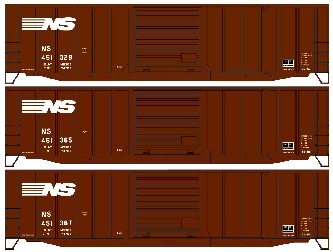 Accurail 81471 HO, 50' Steel Boxcar, Norfolk Southern, Single Car from 3 - pack - House of Trains