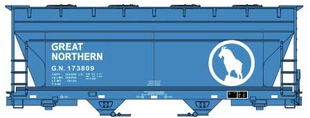 Accurail 81621 HO, 2 - Bay Covered Hopper, GN, 173875 - House of Trains