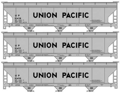 Accurail 8166 HO, ACF 3 - Bay Covered Hopper, 3 Pack, Union Pacific - House of Trains