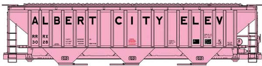 Accurail 81821 HO, Pullman Standard Covered Hopper, Pink Co - Op , Albert City Elevator, RRRX 3028 - House of Trains