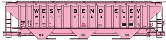 Accurail 81822 HO, Pullman Standard Covered Hopper, Pink Co - Op , West Bend Elevator, RREX 4293 - House of Trains
