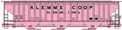 Accurail 81823 HO, Pullman Standard Covered Hopper, Pink Co-Op , Klemme Co-Op, RREX 4260 - House of Trains