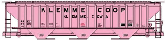 Accurail 81823 HO, Pullman Standard Covered Hopper, Pink Co - Op , Klemme Co - Op, RREX 4260 - House of Trains