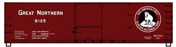 Accurail 81921 HO, 40' Box Car, Great Northern, Random Number - House of Trains